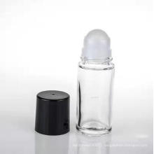 design empty good quality clear transparent cosmetic glass deodorant roll on bottle